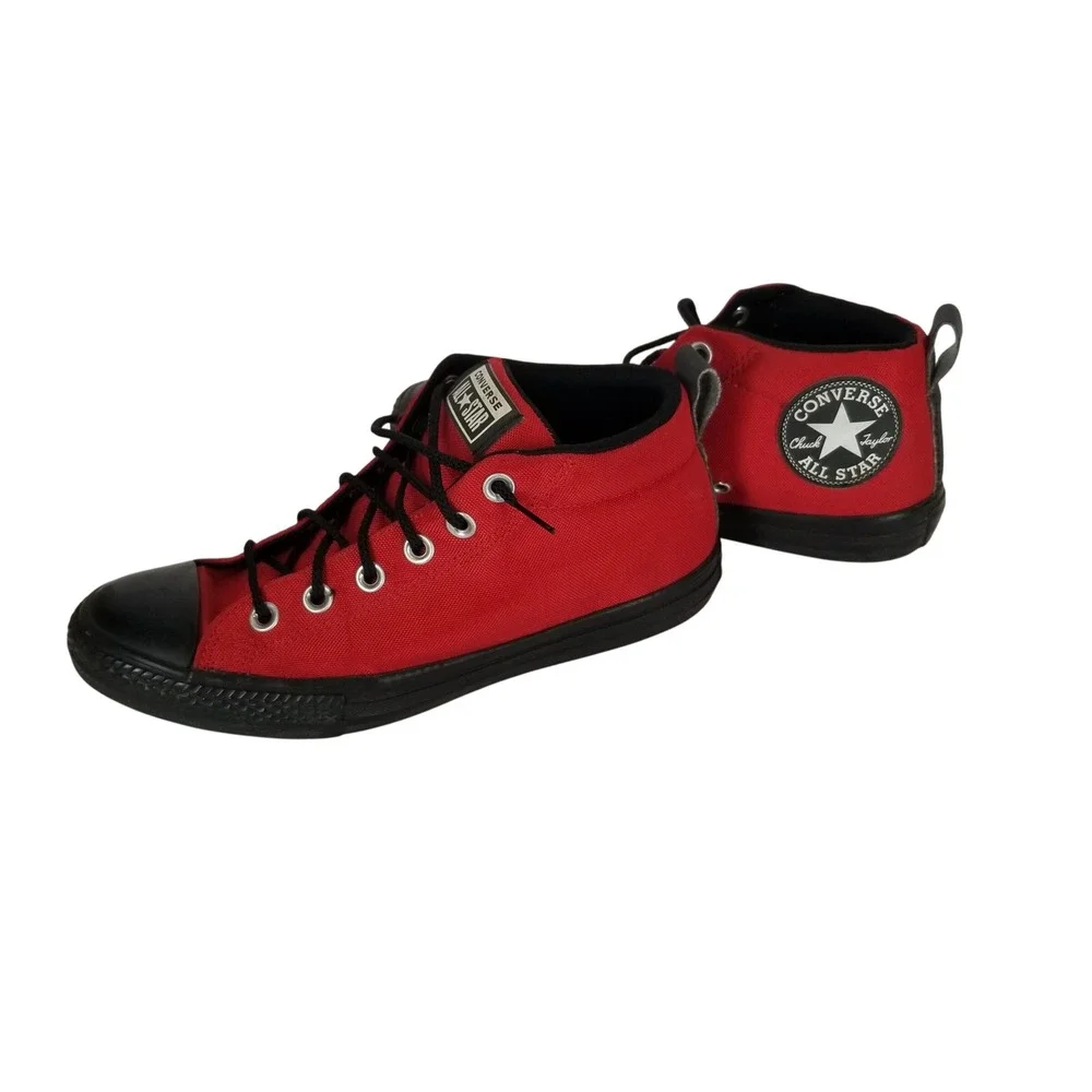 Converse Chuck‎ Taylor All Star Street Mid Top Red Black Canvas Junior Size 5